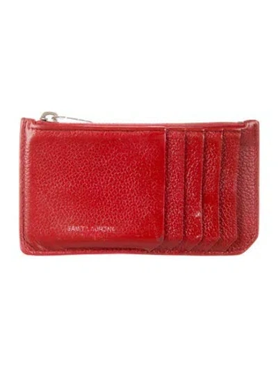 Pre-owned Saint Laurent 2017 Fragment Card Holder In Red