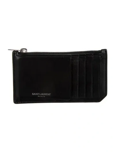 Pre-owned Saint Laurent 2017 Fragment Wallet In Black