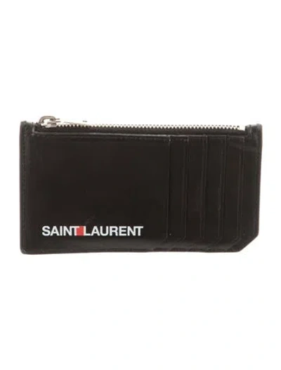 Pre-owned Saint Laurent 2017 Fragments Card Holder In Black