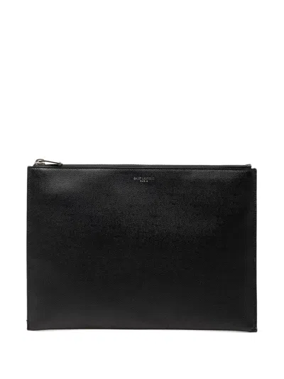 Pre-owned Saint Laurent 2017 Grain De Poudre Zip Clutch Bag In Black