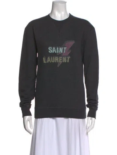 Pre-owned Saint Laurent 2017 Graphic Print Sweatshirt W/ Tags In Gray