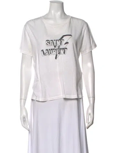 Pre-owned Saint Laurent 2017 Graphic Print T-shirt In White