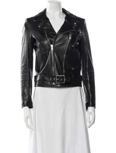 Pre-owned Saint Laurent 2017 L17 Biker Jacket In Gray