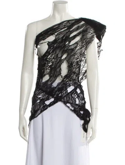 Pre-owned Saint Laurent 2017 Lace Pattern Top W/ Tags In Black