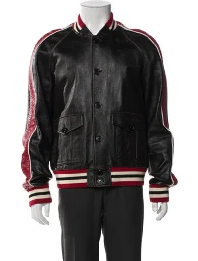 Pre-owned Saint Laurent 2017 Lambskin Bomber Jacket In Black