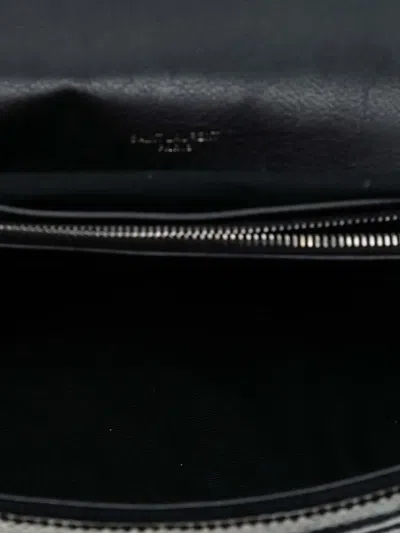 Pre-owned Saint Laurent 2017 Large Chevron Berber Monogram College Satchel In Black