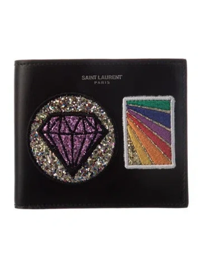 Pre-owned Saint Laurent 2017 Leather Bifold Wallet W/ Tags In Black