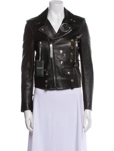 Pre-owned Saint Laurent 2017 Leather Biker Jacket In Black