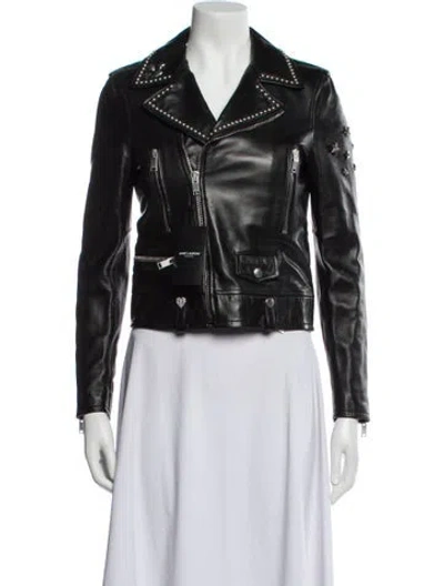 Pre-owned Saint Laurent 2017 Leather Biker Jacket W/ Tags In Black
