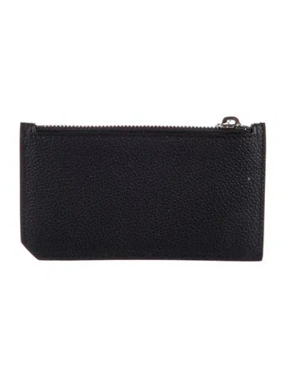 Pre-owned Saint Laurent 2017 Leather Card Holder In Black