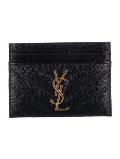 Pre-owned Saint Laurent 2017 Leather Card Holder In Blue
