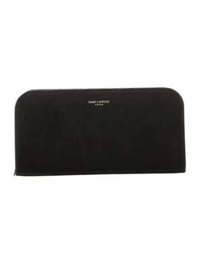 Pre-owned Saint Laurent 2017 Leather Continental Wallet In Black