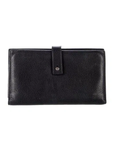 Pre-owned Saint Laurent 2017 Leather French Purse In Black