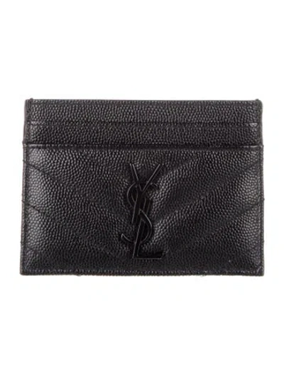 Pre-owned Saint Laurent 2017 Leather Wallet In Black