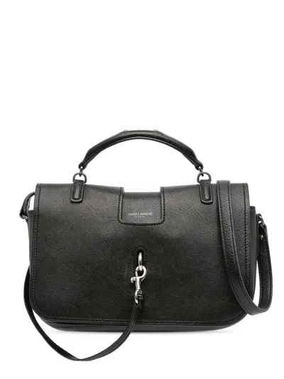 Pre-owned Saint Laurent 2017 Medium Lambskin Charlotte Messenger Bag Satchel In Black