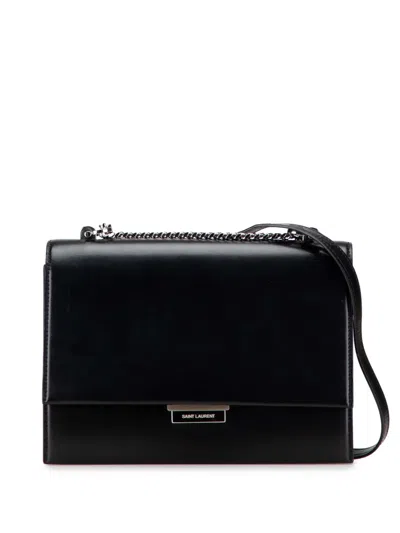 Pre-owned Saint Laurent 2017 Medium Leather Babylone Crossbody Bag In Black