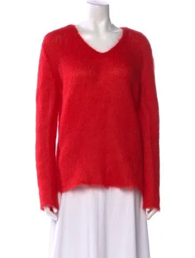 Pre-owned Saint Laurent 2017 Mohair Sweater In Red