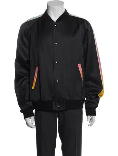 Pre-owned Saint Laurent 2017 'moonlight Panther' Bomber Jacket In Gray