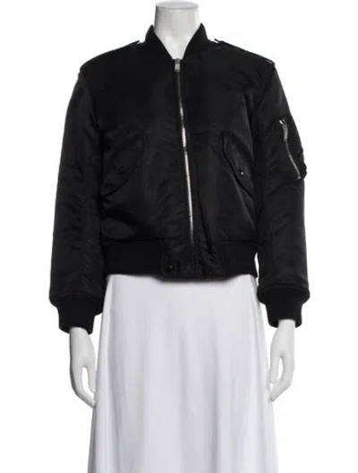 Pre-owned Saint Laurent 2017 Nylon Bomber Jacket In Gray