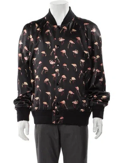 Pre-owned Saint Laurent 2017 Printed Bomber Jacket In Black