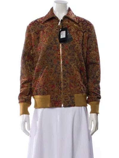 Pre-owned Saint Laurent 2017 Printed Bomber Jacket W/ Tags In Neutral