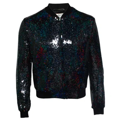 Pre-owned Saint Laurent , 2017 Sequin Bomber Jacket In Black
