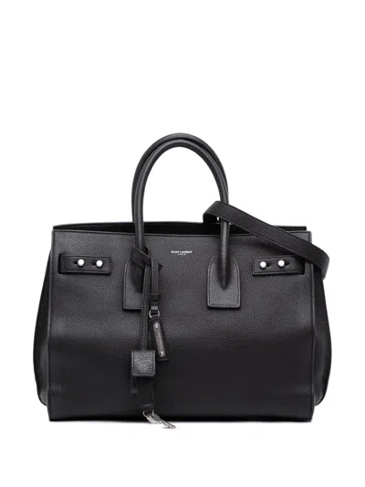 Pre-owned Saint Laurent 2017 Small Grained Calfskin Supple Sac De Jour Satchel