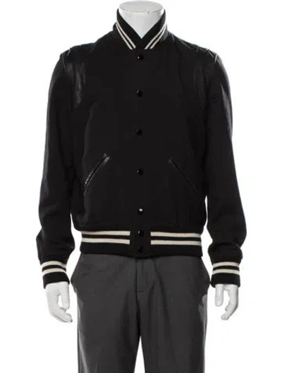 Pre-owned Saint Laurent 2017 Teddy Bomber Bomber Jacket In Black