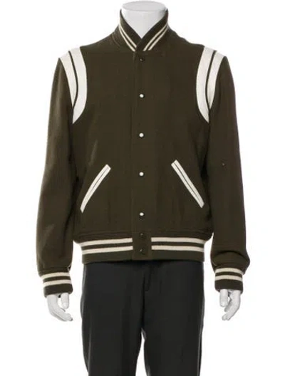 Pre-owned Saint Laurent 2017 Teddy Varsity Jacket In Green