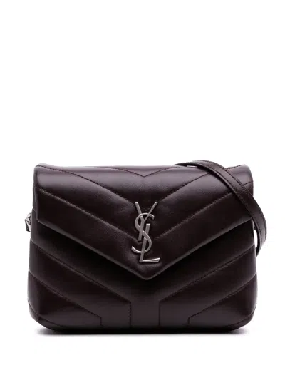 Pre-owned Saint Laurent 2017 Toy Calfskin Loulou Crossbody Bag In Brown