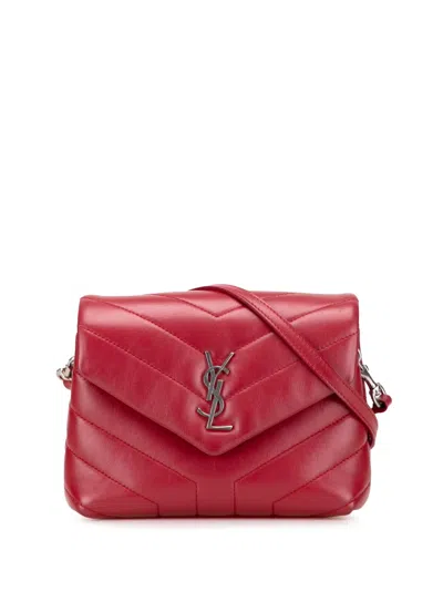 Pre-owned Saint Laurent 2017 Toy Calfskin Loulou Crossbody Bag In Red