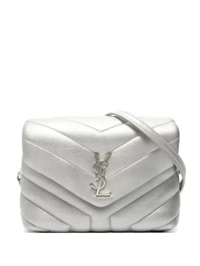Pre-owned Saint Laurent 2017 Toy Loulou Quilted Shoulder Bag In Silver