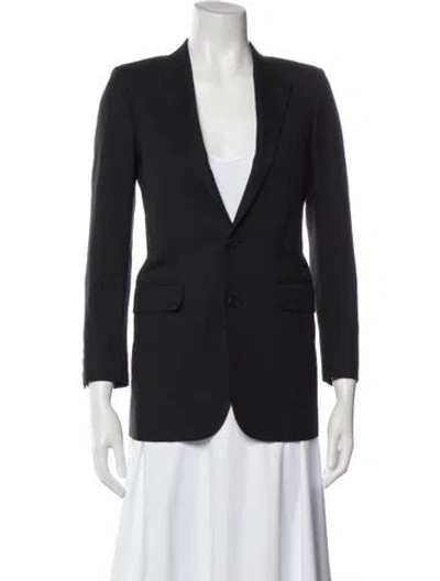 Pre-owned Saint Laurent 2017 Virgin Wool Blazer In Black