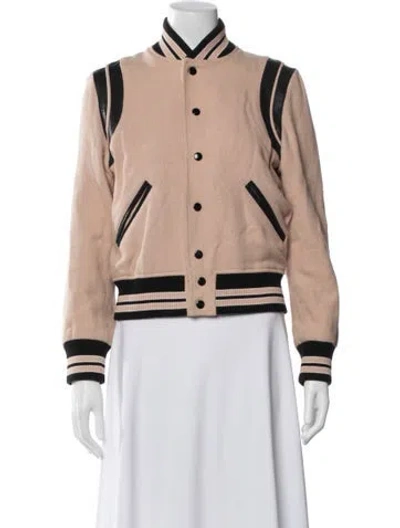 Pre-owned Saint Laurent 2017 Virgin Wool Bomber Jacket In Neutral