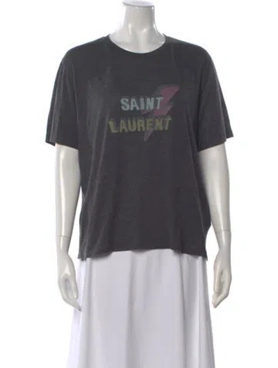Pre-owned Saint Laurent 2017-2018 Lightning T-shirt In Gray