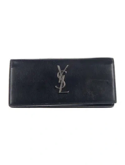 Pre-owned Saint Laurent 2018 Belle De Jour Flap Wallet Continental Wallet In Black