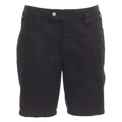Pre-owned Saint Laurent 2018 Black Cotton Ramie Back Pocket Bermuda Shorts Fr36 S