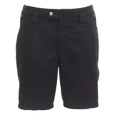 Pre-owned Saint Laurent 2018 Black Cotton Ramie Back Pocket Bermuda Shorts Fr36 S
