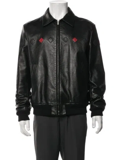Pre-owned Saint Laurent 2018 Calf Leather Bomber Jacket In Green