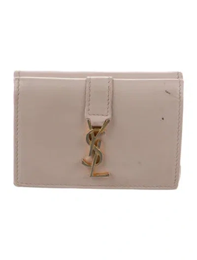Pre-owned Saint Laurent 2018 Calfskin Bifold Wallet In Pink