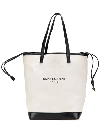 Pre-owned Saint Laurent 2018 Canvas Teddy Drawstring Shopping Tote Bag