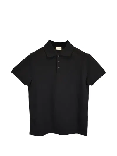 Pre-owned Saint Laurent 2018 Cassandre Polo Shirt In Black
