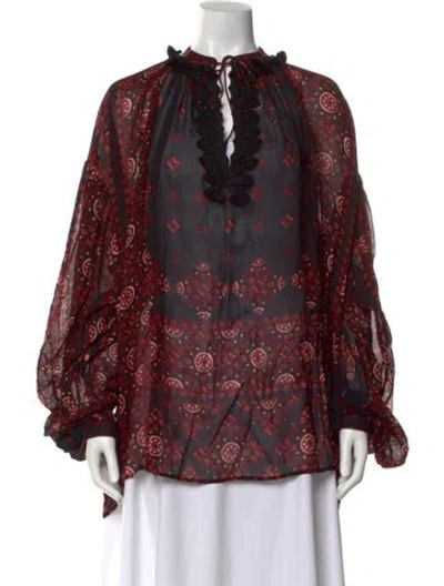 Pre-owned Saint Laurent 2018 Floral Print Blouse In Multi