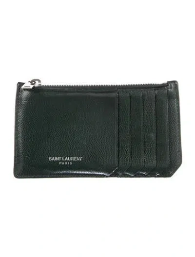 Pre-owned Saint Laurent 2018 Fragment Wallet In Green
