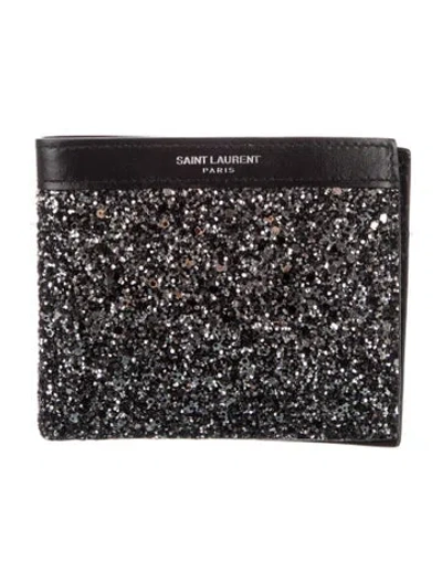 Pre-owned Saint Laurent 2018 Glitter Bifold Bifold Wallet In Multi