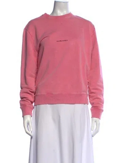Pre-owned Saint Laurent 2018 Graphic Print Sweatshirt In Pink