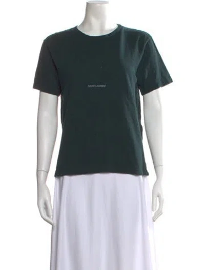 Pre-owned Saint Laurent 2018 Graphic Print T-shirt In Green