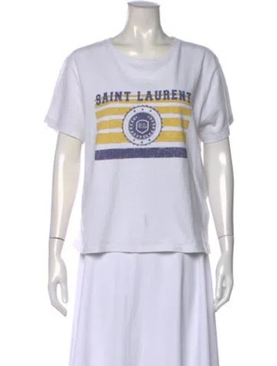Pre-owned Saint Laurent 2018 Graphic Print T-shirt In White