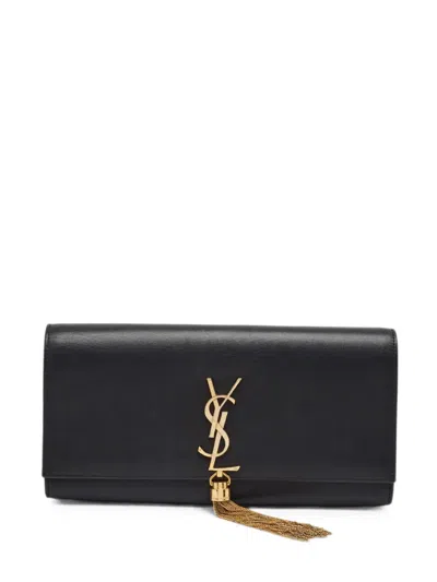 Pre-owned Saint Laurent 2018 Kate Tassel Clutch Bag In Black