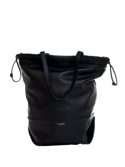 Pre-owned Saint Laurent 2018 Lambskin Harlem Drawstring Bucket Bag